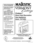 Vermont Castings DVT44 Operating instructions
