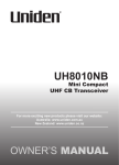 Uniden UH8010NB Owner`s manual