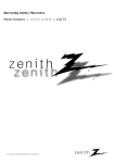 Zenith L15V36 Operating instructions