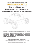 Aqua Products IN GROUND ROBOTIC SWIMMING POOL CLEANER Operating instructions