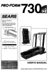 ProForm SEARS 730si User`s manual