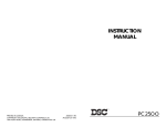 DSC PC 2500 Instruction manual