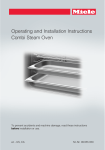 Miele Steam Oven Operating instructions