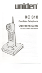 Uniden XC310 Specifications