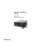 Ericsson DRC-200 Installation manual