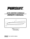 PURSUIT 2270 CENTER CONSOLE Owner`s manual