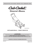 Cub Cadet CC 98H Operator`s manual