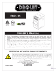Drolet ECO-35 Owner`s manual
