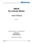 Maretron Run Indicator Module RIM100 User`s manual