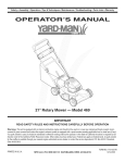 Yard-Man 469 Operator`s manual