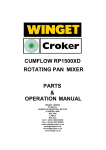 Winget Crocker RP1500XD Operating instructions