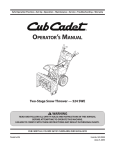 Cub Cadet 524 SWE Operator`s manual