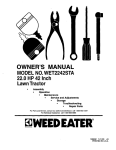 Weed Eater WET2242STA Owner`s manual