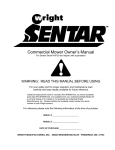 Wright Manufacturing Sentar Commercial Mower Owner`s manual