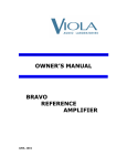 Viola Systems BRAVO REFERENCE AMPLIFIER Owner`s manual