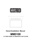 Audiovox MMD100 Installation manual