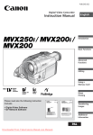 Canon MVX200 Instruction manual