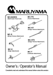 Maruyama MC-HT Operator`s manual