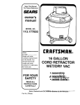Sears Craftsman 113.177035 Owner`s manual