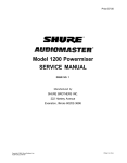 Master audio HD 1200 Service manual