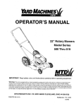 MTD 500 Thru 519 Operator`s manual