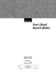 Rotel RDV-995 Owner`s manual