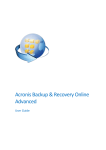 ACRONIS BACKUP AND RECOVERY 10 ONLINE ADVANCED User guide