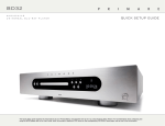 Primare BD32 Setup guide