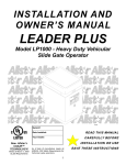 Allstar LP1000 Owner`s manual