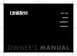 Uniden DCT 748 Owner`s manual