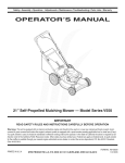 MTD V550 Series Operator`s manual