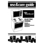 Whirlpool RE963PXP Use & care guide