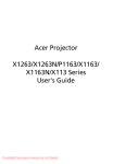 Acer X1263N User`s guide