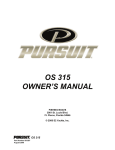 PURSUIT OS 315 Owner`s manual