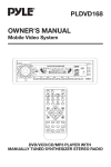 PYLE Audio PLDVD168 Owner`s manual