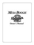 Mesa/Boogie OOGIEBMESA Owner`s manual