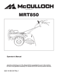 McCulloch MRT850 Operator`s manual