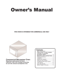 Amana Commercial Owner`s manual