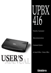 Uniden UPBX 416 User`s manual