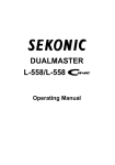 Sekonic DUAL MASTER L-558 CINE Instruction manual