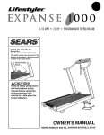 Sears EXPANSE 1000 831.297451 Owner`s manual