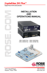 Rose electronics CrystalView Plus Instruction manual