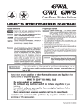 Union Steam GWI Operating instructions