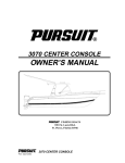 PURSUIT 3070 Center Console Owner`s manual