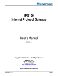 Maretron IPG100 User`s manual