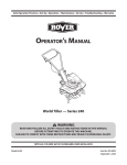 Rover World Tiller Series 240 Operator`s manual