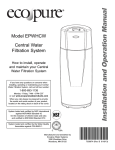 Ecodyne Water Systems EPWHCW Specifications