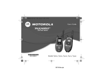 Motorola T5720 - GMRS/FRS Radio, Pair User`s guide