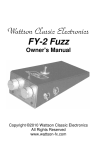 Wattson Classic Electronics FY-2 Fuzz Owner`s manual
