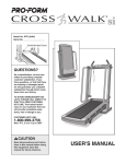 Pro-Form Cross Walk si PFTL20462 User`s manual
